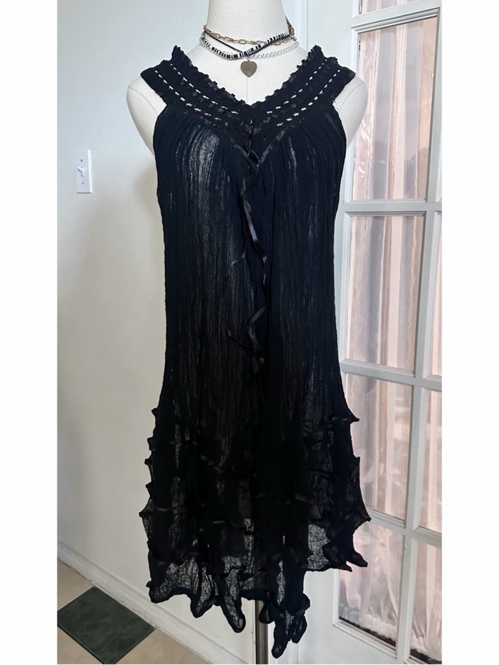 Mexican Angelita  Sleeveless Layered Tunic/Mini Dress